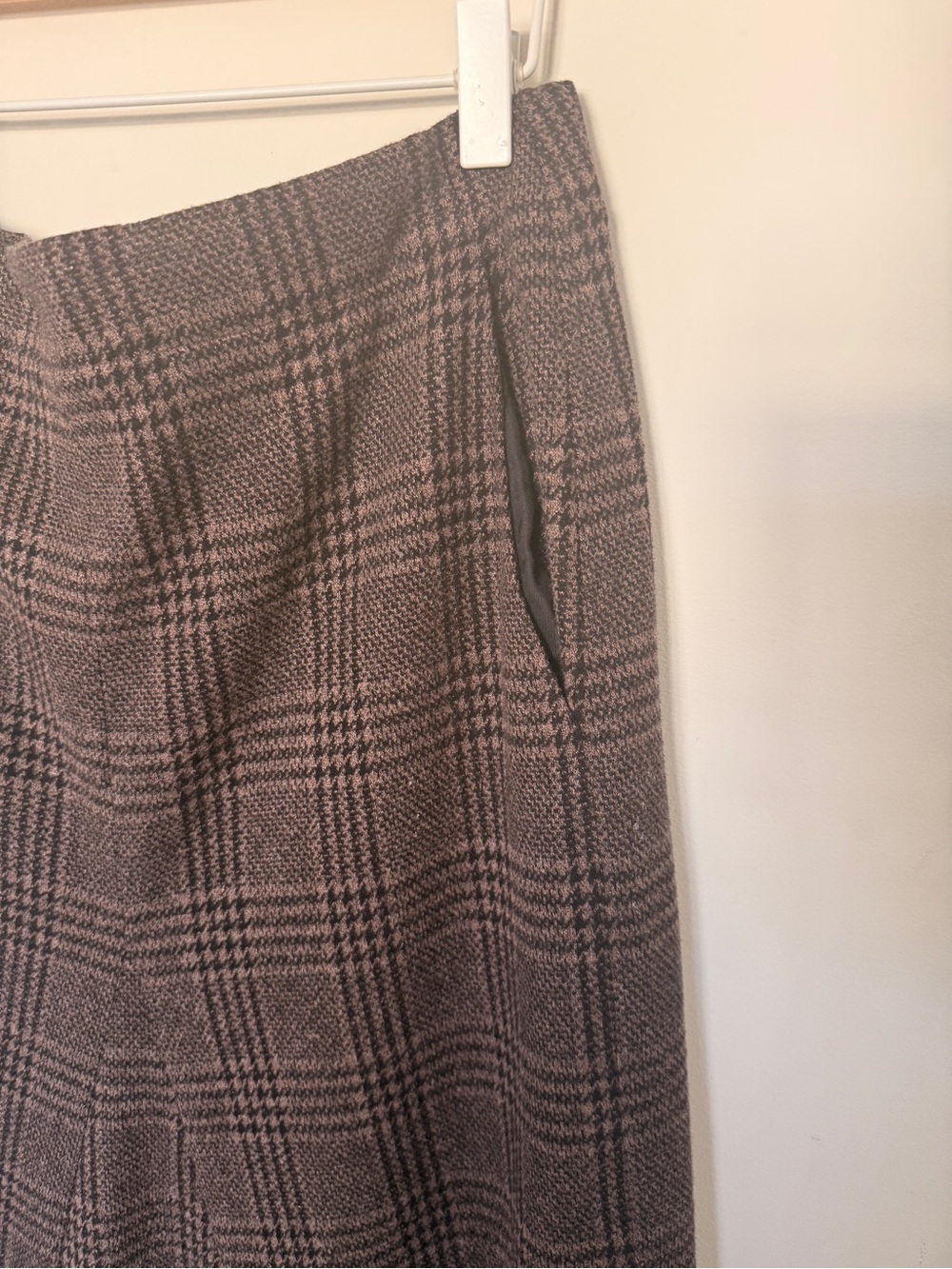 Tibi Lutz Knit Godet Midi plaid A-Line Midi Skirt - Picture 6 of 10